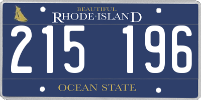 RI license plate 215196