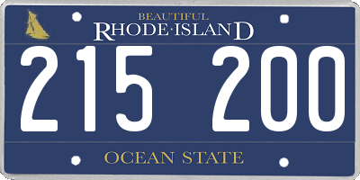 RI license plate 215200