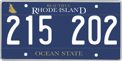 RI license plate 215202