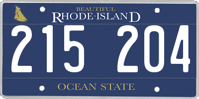 RI license plate 215204