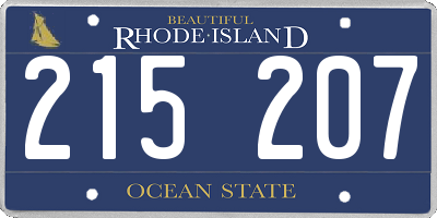 RI license plate 215207