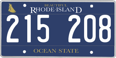 RI license plate 215208