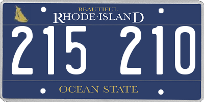 RI license plate 215210
