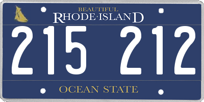 RI license plate 215212