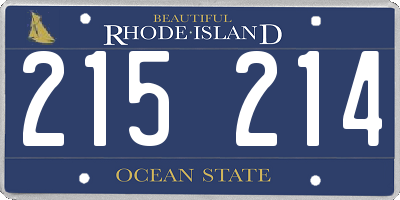 RI license plate 215214