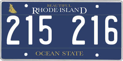RI license plate 215216