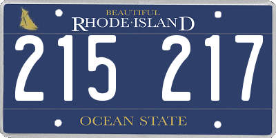 RI license plate 215217