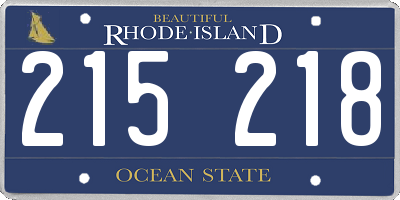 RI license plate 215218