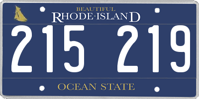 RI license plate 215219