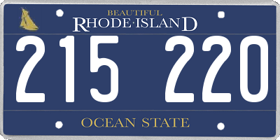 RI license plate 215220