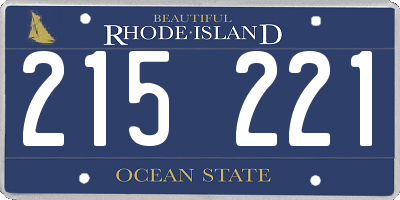 RI license plate 215221