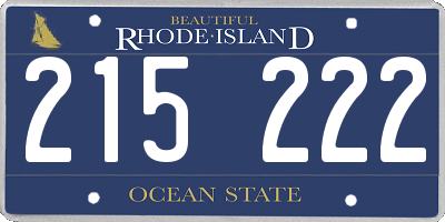 RI license plate 215222