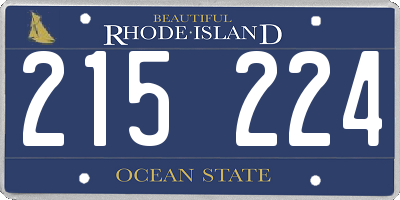 RI license plate 215224