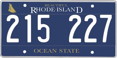 RI license plate 215227