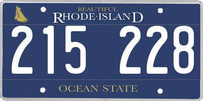 RI license plate 215228