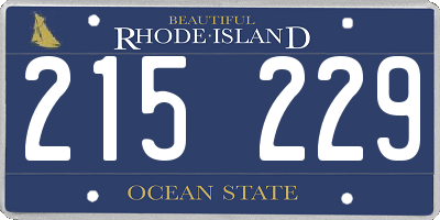 RI license plate 215229
