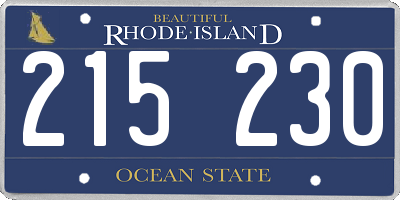 RI license plate 215230