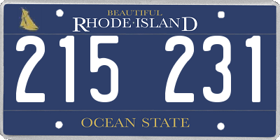 RI license plate 215231