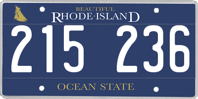 RI license plate 215236