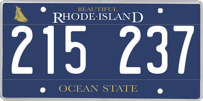 RI license plate 215237