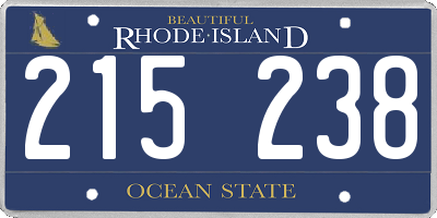RI license plate 215238