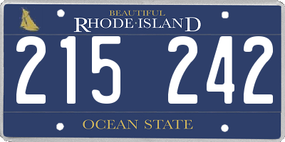 RI license plate 215242