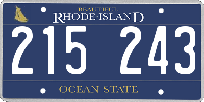 RI license plate 215243