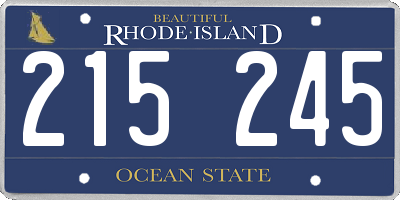 RI license plate 215245