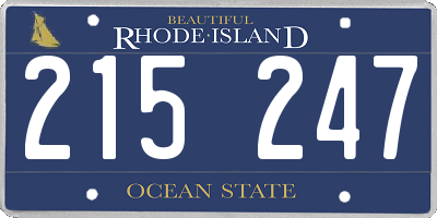 RI license plate 215247