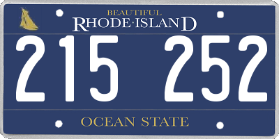 RI license plate 215252