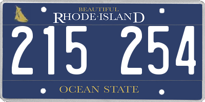 RI license plate 215254