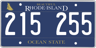 RI license plate 215255
