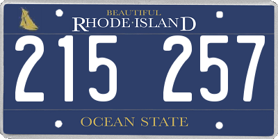 RI license plate 215257