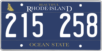 RI license plate 215258
