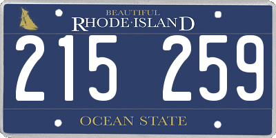 RI license plate 215259