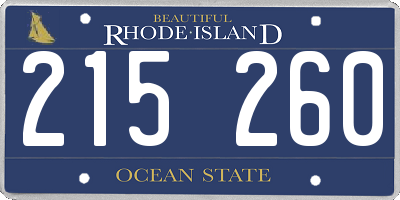 RI license plate 215260