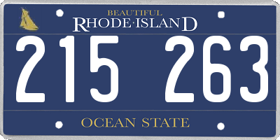 RI license plate 215263