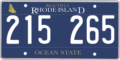 RI license plate 215265