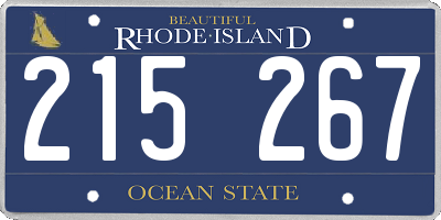 RI license plate 215267