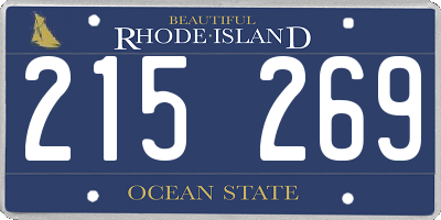 RI license plate 215269