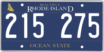 RI license plate 215275