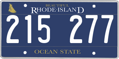 RI license plate 215277