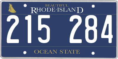RI license plate 215284