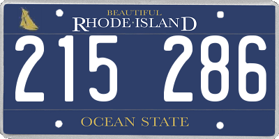RI license plate 215286
