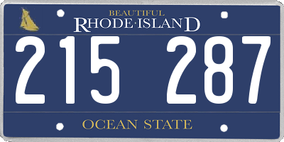 RI license plate 215287