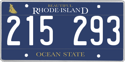 RI license plate 215293