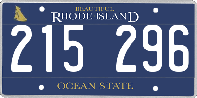 RI license plate 215296