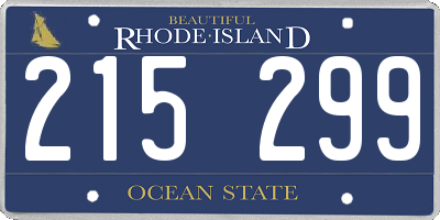 RI license plate 215299