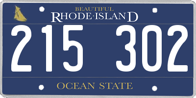 RI license plate 215302