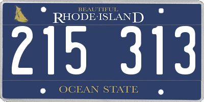 RI license plate 215313